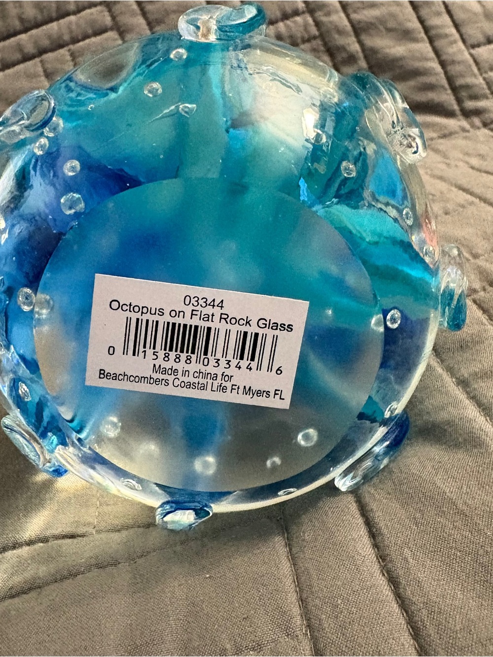 Handmade Octopus Blown Glass Figurine Gift Home Decor Blue-Green Paper Weight - Picture 8 of 15
